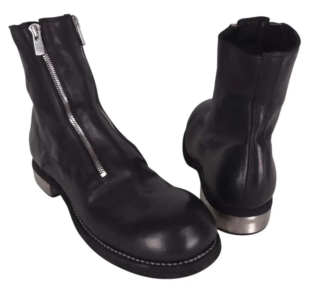 Guidi GR07FZI Big Daddy Double Front Zip Boots US 11 EU 44 Mens Black Leather